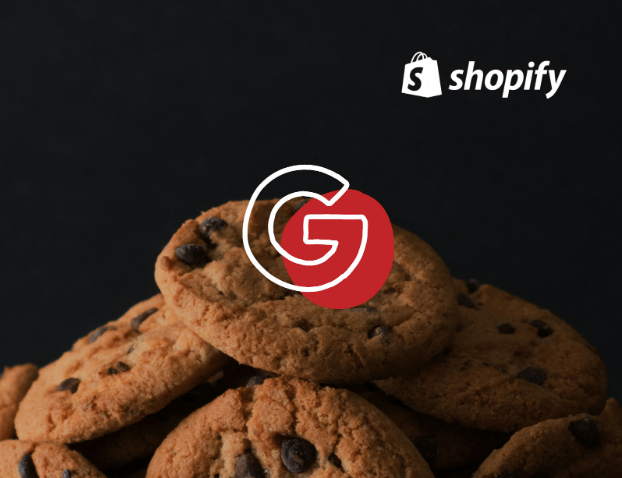 Image of cookies with letter G for Google plus a Shopify logo